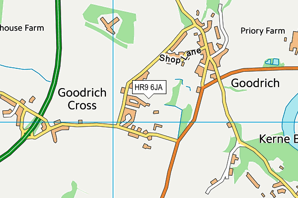 Goodrich Tennis Club map (HR9 6JA) - OS VectorMap District (Ordnance Survey)
