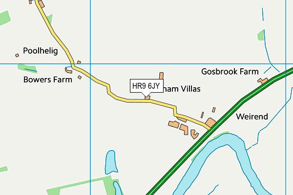 HR9 6JY map - OS VectorMap District (Ordnance Survey)