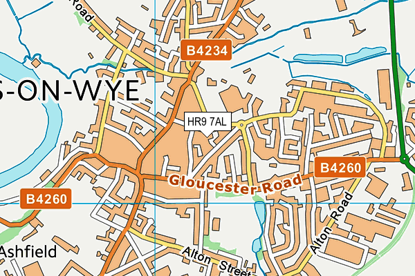 HR9 7AL map - OS VectorMap District (Ordnance Survey)