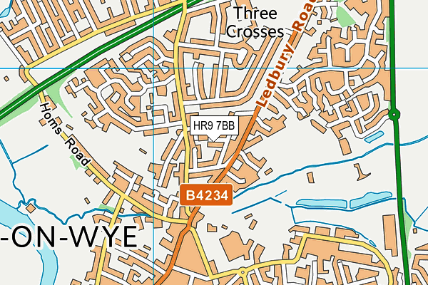 HR9 7BB map - OS VectorMap District (Ordnance Survey)