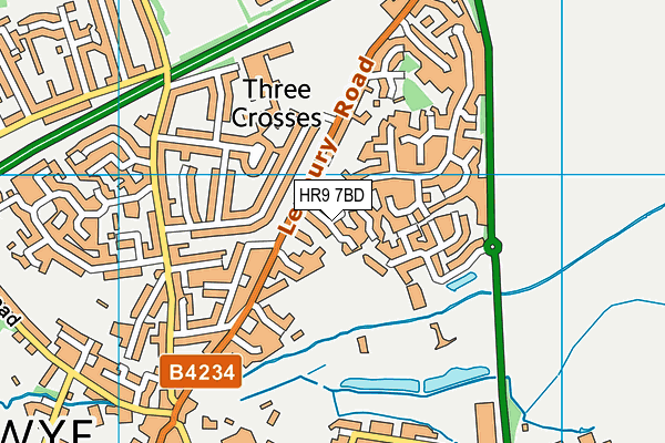 HR9 7BD map - OS VectorMap District (Ordnance Survey)