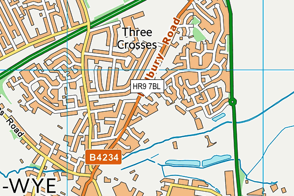 HR9 7BL map - OS VectorMap District (Ordnance Survey)