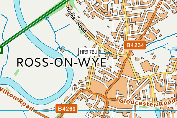 Ross Rowing Club map (HR9 7BU) - OS VectorMap District (Ordnance Survey)