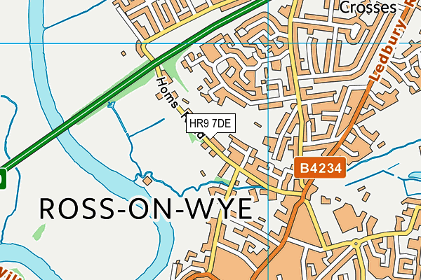 Ross Health & Fitness map (HR9 7DE) - OS VectorMap District (Ordnance Survey)