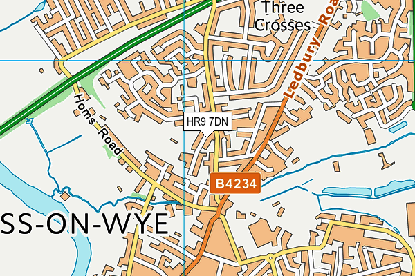 HR9 7DN map - OS VectorMap District (Ordnance Survey)
