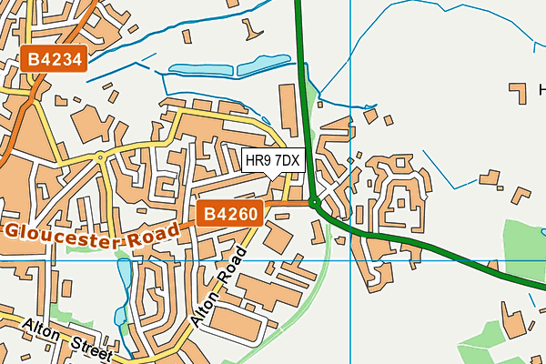 HR9 7DX map - OS VectorMap District (Ordnance Survey)