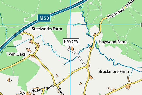 HR9 7EB map - OS VectorMap District (Ordnance Survey)