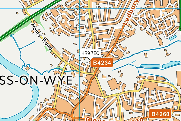 HR9 7EQ map - OS VectorMap District (Ordnance Survey)