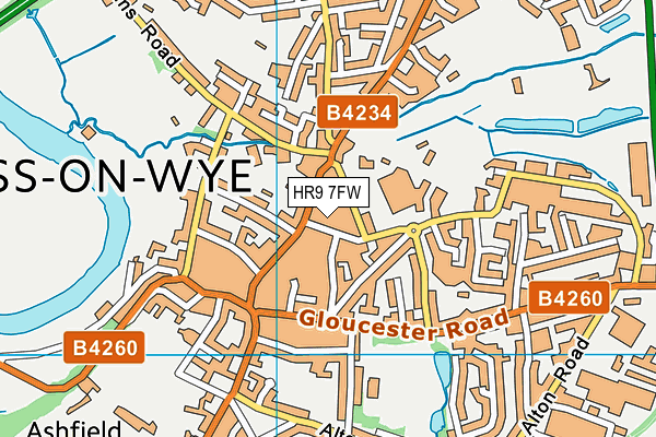 HR9 7FW map - OS VectorMap District (Ordnance Survey)