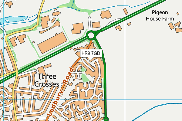 HR9 7GD map - OS VectorMap District (Ordnance Survey)