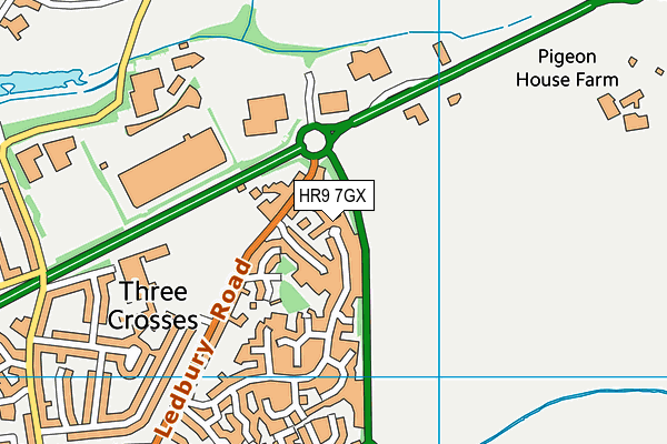 HR9 7GX map - OS VectorMap District (Ordnance Survey)