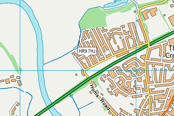 HR9 7HJ map - OS VectorMap District (Ordnance Survey)