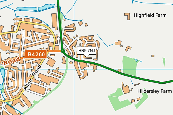 HR9 7NJ map - OS VectorMap District (Ordnance Survey)