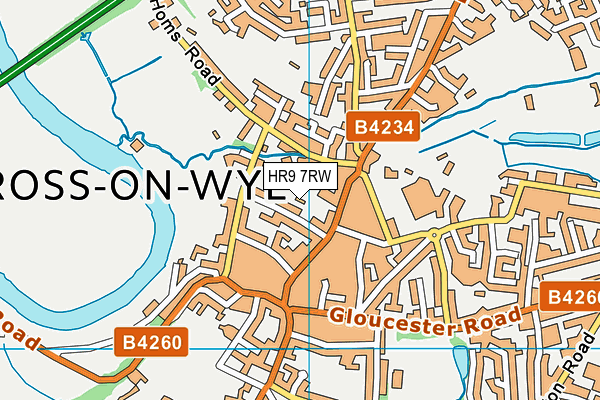 HR9 7RW map - OS VectorMap District (Ordnance Survey)
