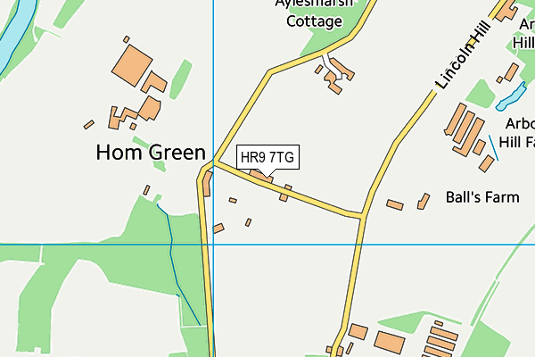 HR9 7TG map - OS VectorMap District (Ordnance Survey)