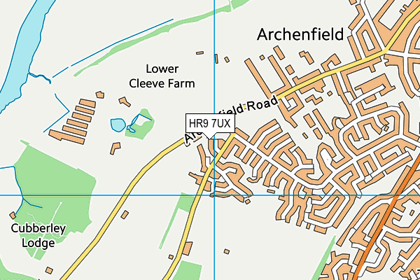 HR9 7UX map - OS VectorMap District (Ordnance Survey)