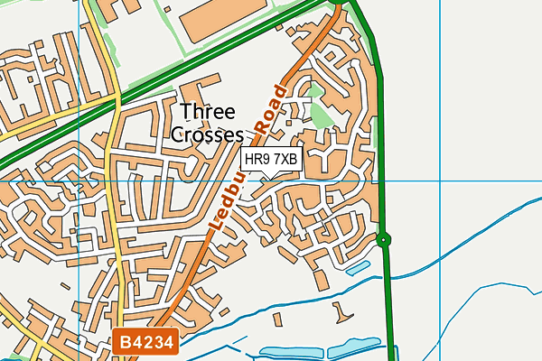 HR9 7XB map - OS VectorMap District (Ordnance Survey)