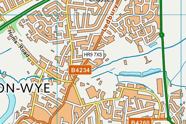 HR9 7XS map - OS VectorMap District (Ordnance Survey)