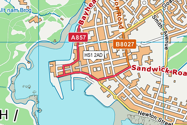 HS1 2AD map - OS VectorMap District (Ordnance Survey)