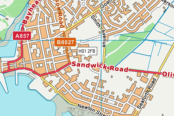 HS1 2FB map - OS VectorMap District (Ordnance Survey)