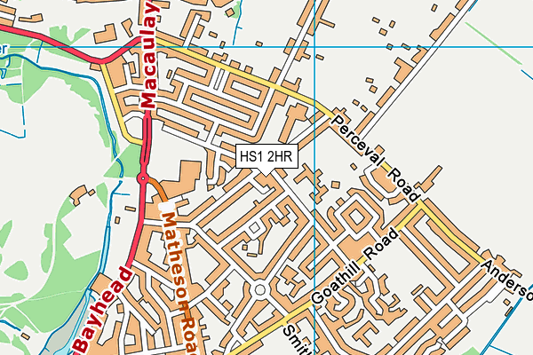 HS1 2HR map - OS VectorMap District (Ordnance Survey)