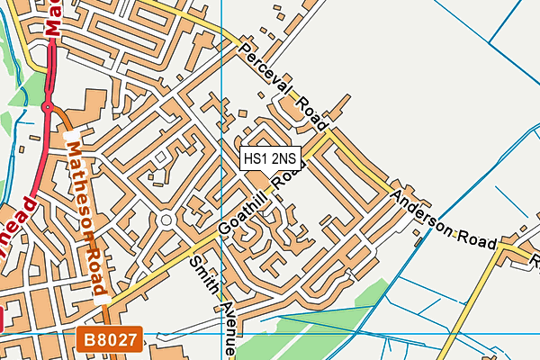 HS1 2NS map - OS VectorMap District (Ordnance Survey)