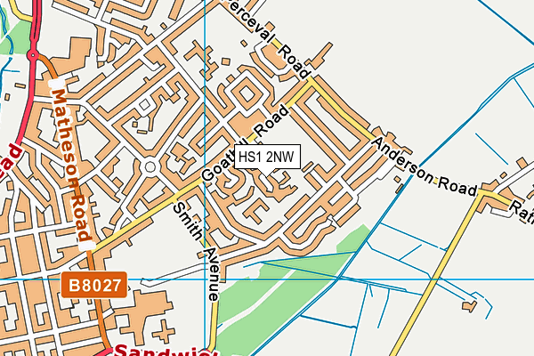 HS1 2NW map - OS VectorMap District (Ordnance Survey)