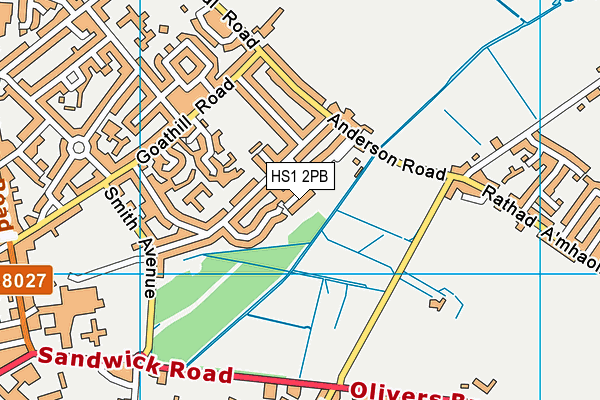 HS1 2PB map - OS VectorMap District (Ordnance Survey)