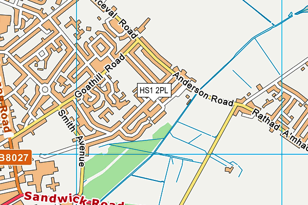 HS1 2PL map - OS VectorMap District (Ordnance Survey)