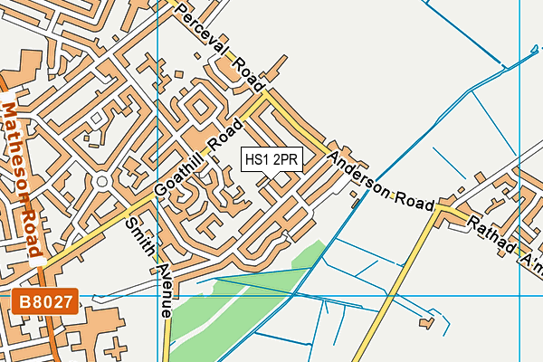 HS1 2PR map - OS VectorMap District (Ordnance Survey)