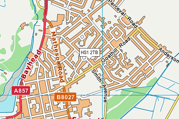 HS1 2TB map - OS VectorMap District (Ordnance Survey)