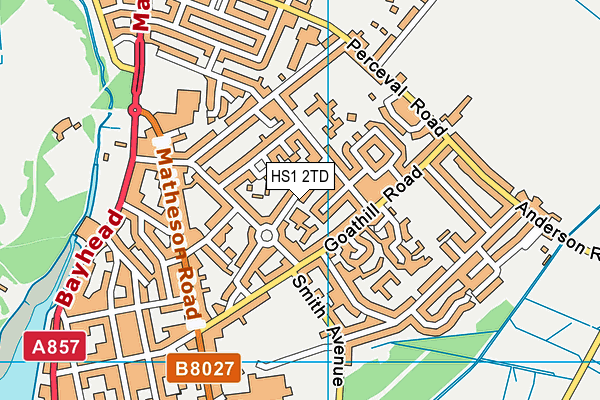 HS1 2TD map - OS VectorMap District (Ordnance Survey)