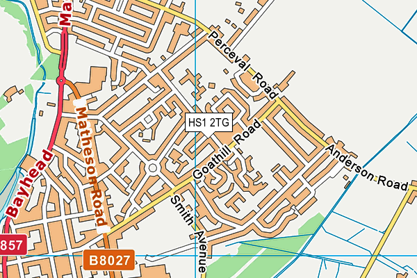 HS1 2TG map - OS VectorMap District (Ordnance Survey)