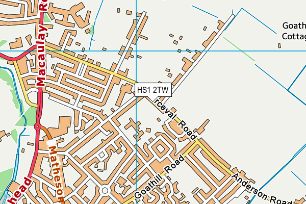 HS1 2TW map - OS VectorMap District (Ordnance Survey)