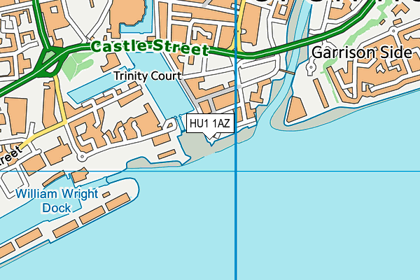 HU1 1AZ map - OS VectorMap District (Ordnance Survey)