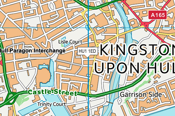 HU1 1ED map - OS VectorMap District (Ordnance Survey)