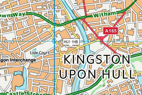 HU1 1HB map - OS VectorMap District (Ordnance Survey)