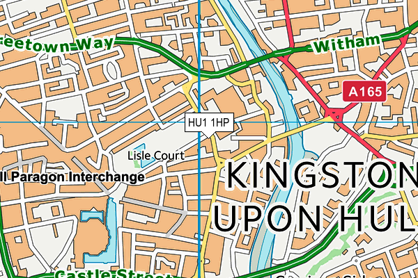 HU1 1HP map - OS VectorMap District (Ordnance Survey)