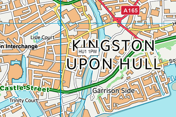 HU1 1PW map - OS VectorMap District (Ordnance Survey)