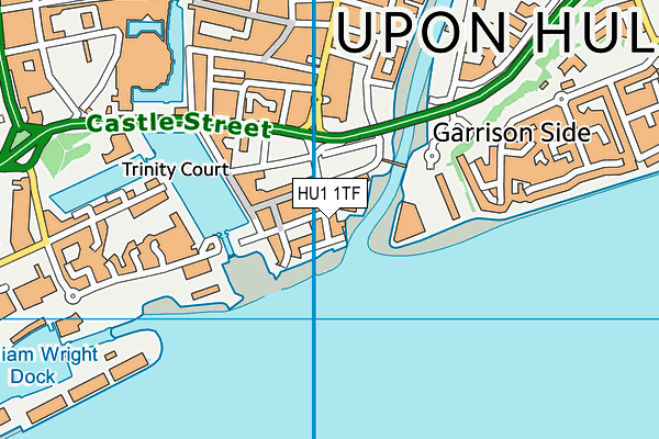 HU1 1TF map - OS VectorMap District (Ordnance Survey)