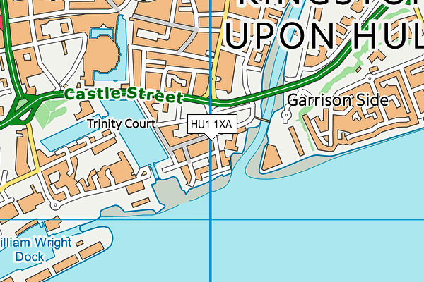 HU1 1XA map - OS VectorMap District (Ordnance Survey)