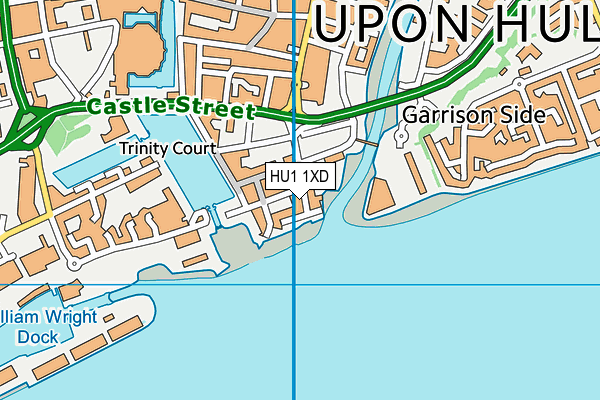 HU1 1XD map - OS VectorMap District (Ordnance Survey)