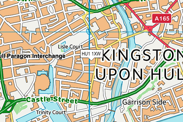 HU1 1XW map - OS VectorMap District (Ordnance Survey)