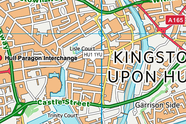 HU1 1YU map - OS VectorMap District (Ordnance Survey)