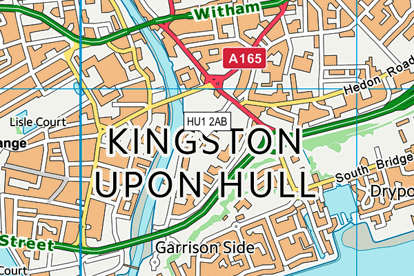 HU1 2AB map - OS VectorMap District (Ordnance Survey)