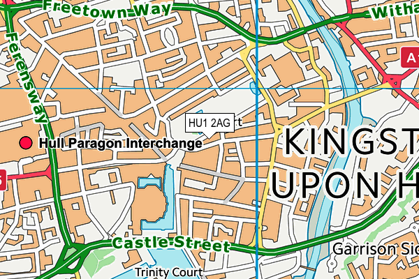 HU1 2AG map - OS VectorMap District (Ordnance Survey)