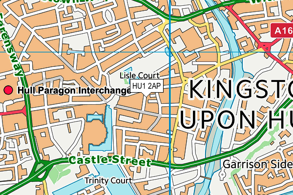 HU1 2AP map - OS VectorMap District (Ordnance Survey)