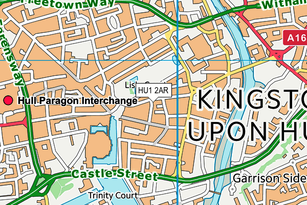 HU1 2AR map - OS VectorMap District (Ordnance Survey)