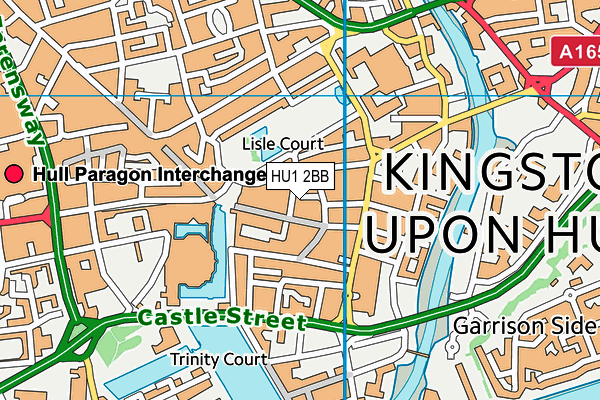 HU1 2BB map - OS VectorMap District (Ordnance Survey)