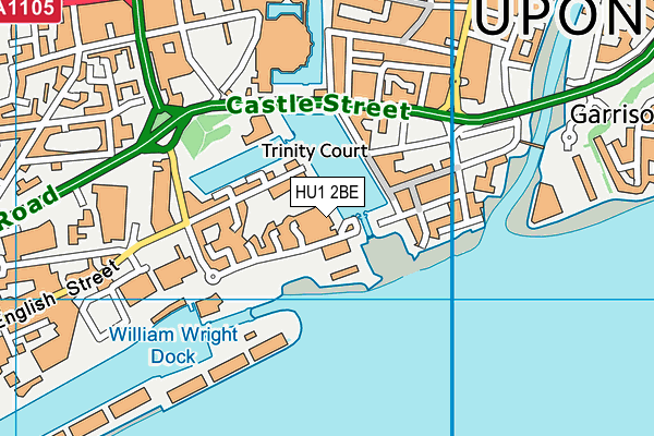 HU1 2BE map - OS VectorMap District (Ordnance Survey)